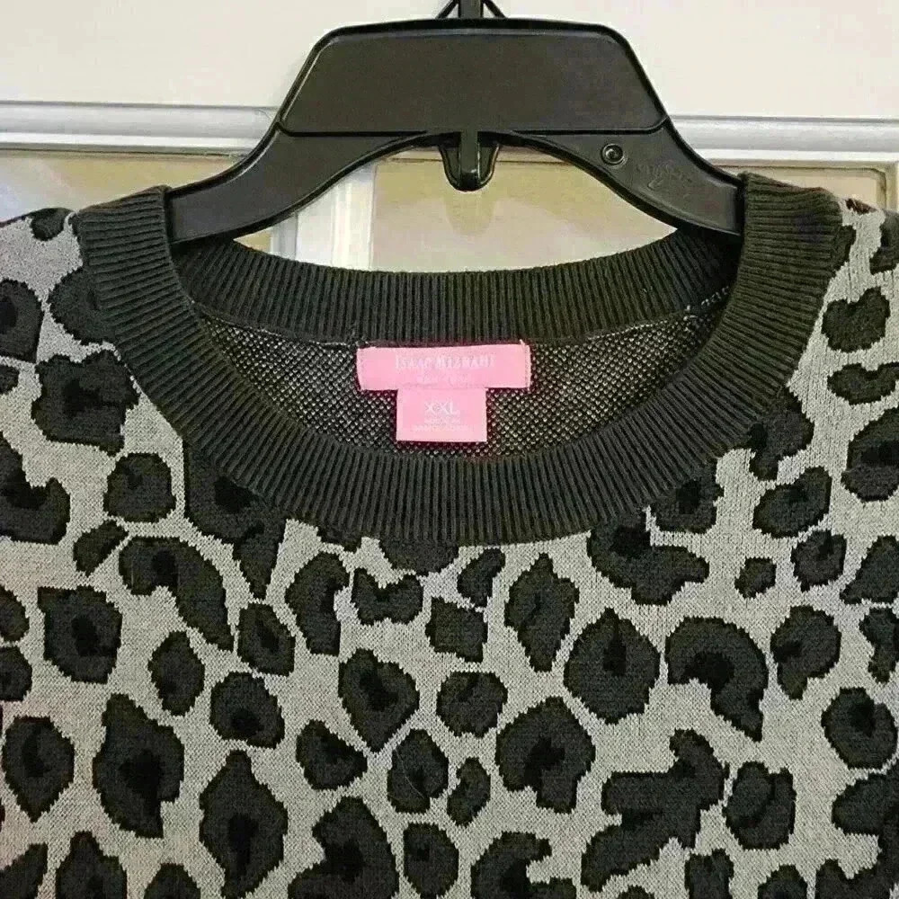 Isaac Mizrahi Women's Animal Cheetah Print Baggy Sweater XXL Fall Winter Comfy - Picture 3 of 7